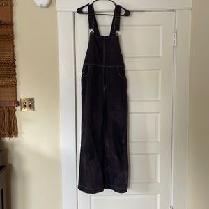 Black Overdyed Rollas Wide Leg Overalls